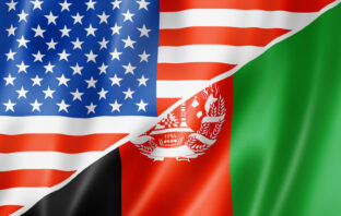 United States and Afghanistan flags
